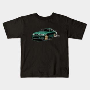 M3 E36 Car Illustration Green Kids T-Shirt